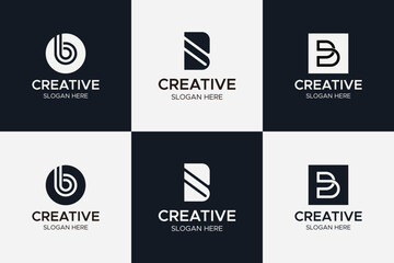 Fototapeta premium Minimalist Letter B Logo Bundle for Modern Business Branding