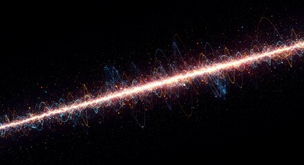 Abstract digital visualization showing rhythmic oscillations, data streams, and vibrant energy fields in a deep, dark space, pulse, oscillation, background