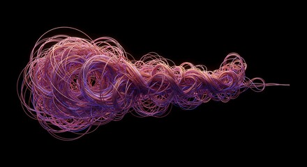 Abstract glowing tangle of curved lines representing complexity, deviation, uncertainty, and the unpredictable nature of progress, tangle, deviation, curve