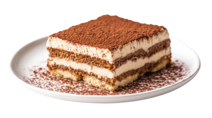 A slice of dessert with chocolate and cream on top