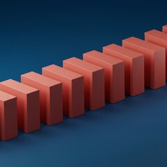 A dynamic sequence of identical structural units exhibiting visual rhythm, interrupted by a stark, empty void where the next element should be, empty, interval, focus
