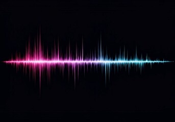 Digital abstract graphic illustrating an interruption in a rhythmic frequency pattern, visualizing silence, data void, or signal failure, oscillation, visualization, missing