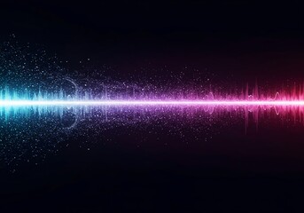 Dynamic abstract digital sound wave background showing vibrant energy flow and technological frequency visualization, background, visualization, colorful