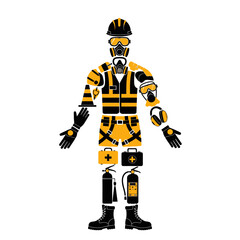 Fototapeta premium Firefighter Hazmat Suit Safety Equipment Protection.