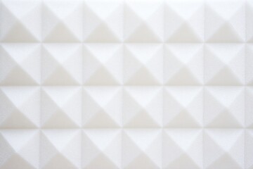 Textured white wall with a geometric pattern of pyramids.