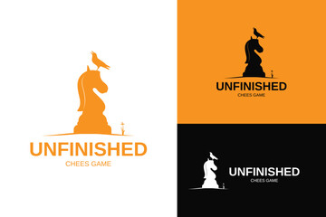 knight with crow symbol of unfinished chees game battle © Roossoo