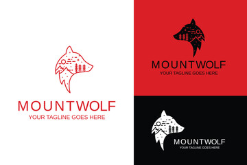 wolf fox with nature mountains forest landscape © Roossoo