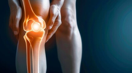 Knee Pain and Osteoarthritis Concept with Medical Anatomy and Inflammation Highlight