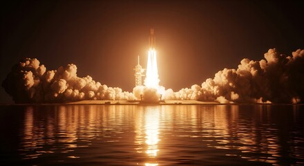 Dramatic Liftoff Rocket Soars