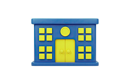 Stylized Blue and Yellow Building