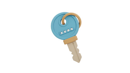 Stylized Blue Key with Digital Input