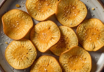 Crispy Fried Breadfruit Chips as Traditional Snack