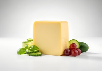 Healthy Cheese Concept on Clean Background