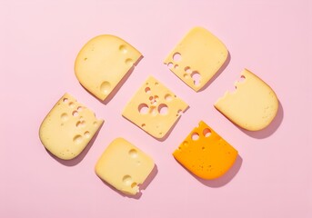 Minimal Cheese Flat Lay with Copy Space