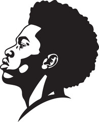 Black Man Afro Hair Silhouette Side Profile Illustration