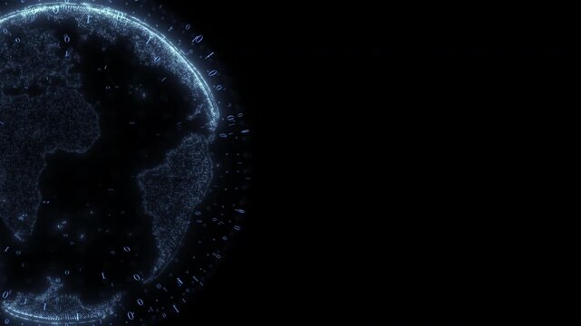 Rotating virtual blue Earth, 4K video footage