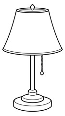 Obraz premium Line art illustration of a table lamp depicting a lighting fixture for home interior design
