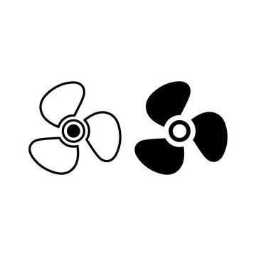 Ship propeller vector illustration icons set template