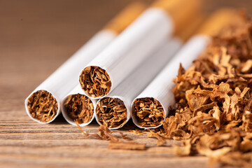 finely crushed tobacco leaves that is used in the manufacture of cigarettes