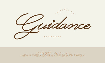 Guidance Modern Bold Monoline Script Font Alphabet Vector For Motivational Quote