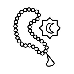 Islamic rosary vector illustration icon template