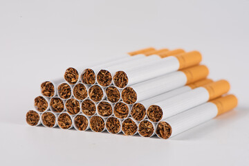 Smoking cigarettes isolated on white background