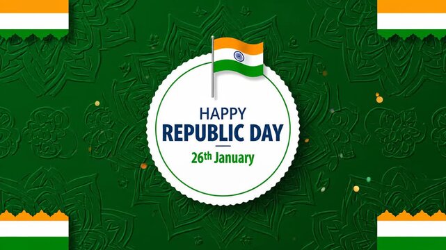 India Republic Day Background Loop 26th January Greeting Motion Graphic