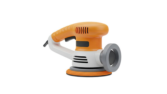 Orange and white orbital sander
