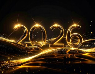 black gold 2026 new year background