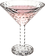 Obraz premium Elegant Crystal Martini Glass with Pink Drink
