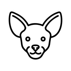A chihuahua face icon bold outline vector illustration design