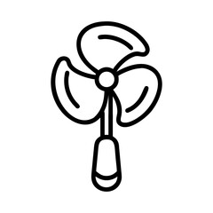 A hand fan icon bold outline vector illustration design