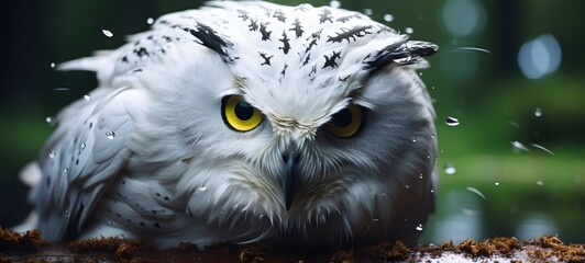 realistic photo of a glossy white owl ,generative AI