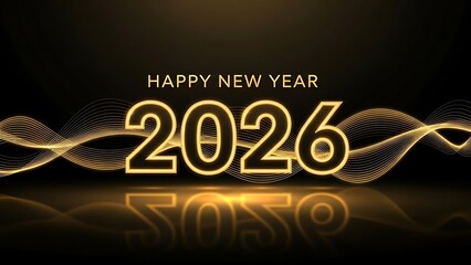new year 2026 black gold background