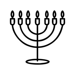 A menorah icon bold outline vector illustration design