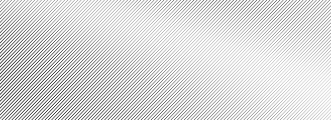 Thin slash line seamless pattern. Repeated fine diagonal lines background. Pinstripe wallpaper. Black and white tilted slanted strip backdrop. Repeating oblique linear texture overlay.Eps10
