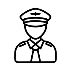 A pilot man icon bold outline vector illustration design