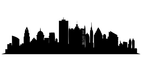 A skyline icon bold outline vector illustration design