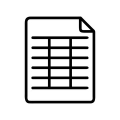 A spreadsheet icon bold outline vector illustration design