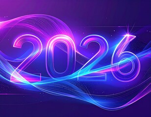 neon light 2026 purple pink background