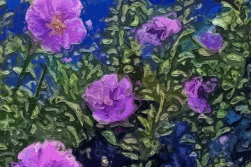 Obraz premium Various oil paintings, flowers, roses, peonies, moons, ducks, landscapes, lotus leaves, tulips, forests, mountainous areas