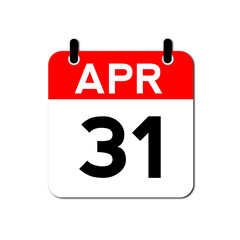 Fototapeta premium April 31 Day Calendar Vector Icon Perfect for planner, reminder, time management, schedule, office, business, and monthly event start design template