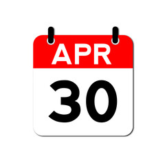 Fototapeta premium April 30 Day Calendar Vector Icon Perfect for planner, reminder, time management, schedule, office, business, and monthly event start design template