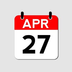 Fototapeta premium April 27 Day Calendar Vector Icon Perfect for planner, reminder, time management, schedule, office, business, and monthly event start design template