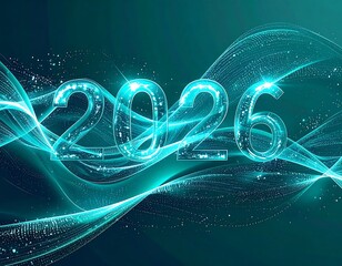 abstract blue fractal 2026 background