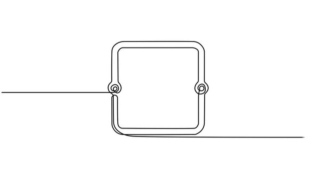 nameplate plaque with screw holes animation continuous one line drawing, Vector graphic of a modern rectangular nameplate design template for door signage, Blank nameplate plaque with screw. full.