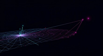 Abstract schematic showing the path difference between starting and ending points, visualizing the physics concept of net vector displacement, technical, coordinate, simple