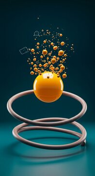 Conceptual rendering of an isolated idea bouncing within a closed loop system, illustrating reinforcing bias and lack of diverse input, circular, graphic, chamber