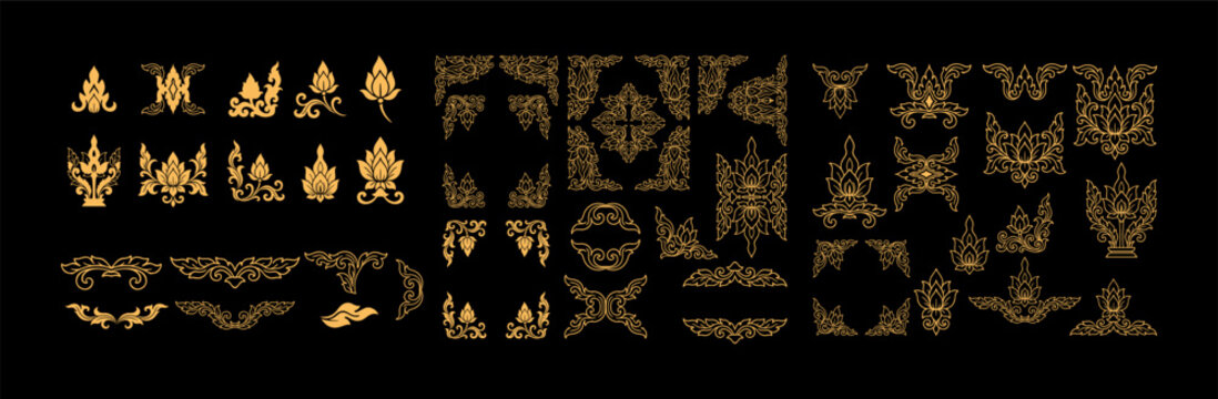 traditional Thailand flower decoration art. Thai art ornament