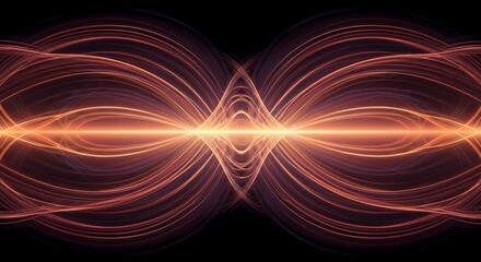 Abstract representation of perfect harmonic waves overlapping, illustrating the physical principle of maximum energy transfer through vibration, diagram, matching, amplitude